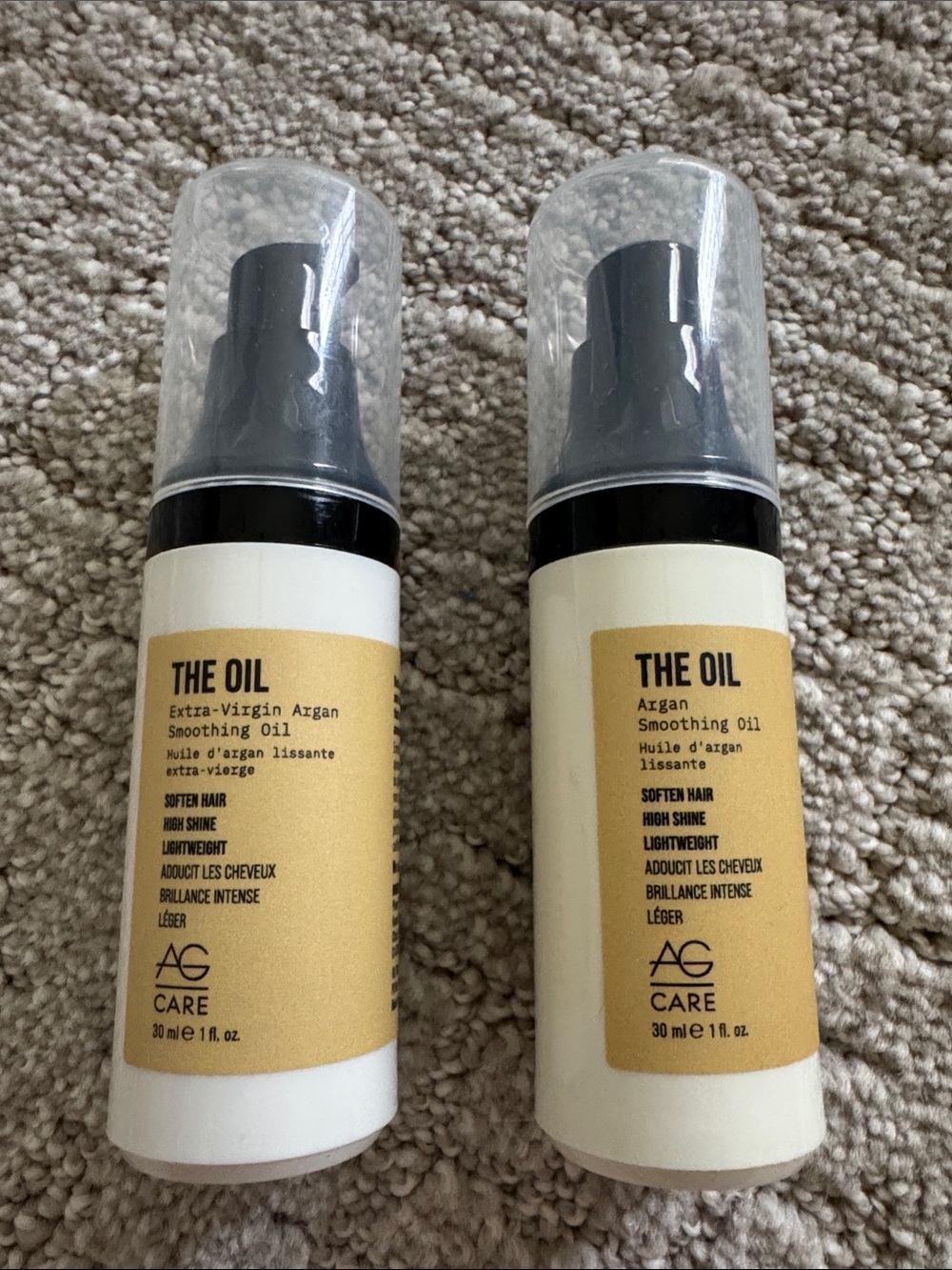 NEW AG Care The Oil Argan Smoothing Oil Duo 2 x 1 oz Hair Treatment